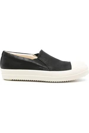 Rick Owens Buty, Mężczyzna, Czarny, 42 EU, Czarne płaskie buty gumowa podeszwa