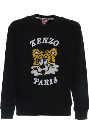 Kenzo Bluzy, Mężczyzna, Czarny, S, Haftowany Sweter Klasyczny Krój Stylowy Design