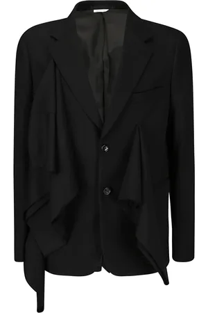 Comme des Garçons Garnitury, Mężczyzna, Czarny, L, Kurtka wełniana z aplikacjami