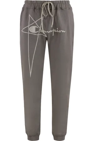 Rick Owens Spodnie, Mężczyzna, Szary, S, Spodnie dresowe Champion z logo