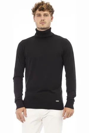 BALDININI Swetry, Mężczyzna, Czarny, 3XL, Modny Sweter - Długi Rękaw - Żebrowany