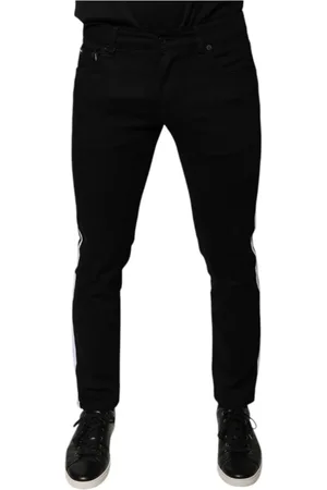 Dolce & Gabbana Jeansy, Mężczyzna, Czarny, M, Denim, Czarne Crown Skinny Jeansy