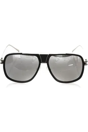 FRANKIE MORELLO Akcesoria, Mężczyzna, Czarny, ONE SIZE, Okulary Przeciwsłoneczne Shield Czarny Metalowy Rama Szary Soczewka