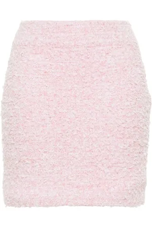Balenciaga Spódnice, Kobieta, Różowy, M, Tweed, Różowa Spódnica Tweed Bouclé