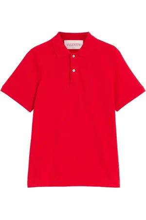 VALENTINO GARAVANI Koszulki, Mężczyzna, Czerwony, S, Len, Casual Polo Shirt w Niebieskim