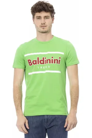 BALDININI Koszulki, Mężczyzna, Zielony, L, Bawełna, Emerald Cotton Tee Stylowy Casual Elegancki