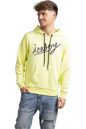 Iceberg Bluzy, Mężczyzna, Żółty, M, Bawełna, Logo Hoodie