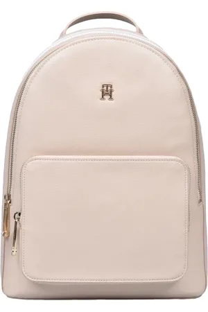 Tommy Hilfiger Torebki, Kobieta, Beżowy, ONE SIZE, Plecak z recyklingowego poliestru z zamknięciem na zamek błyskawiczny
