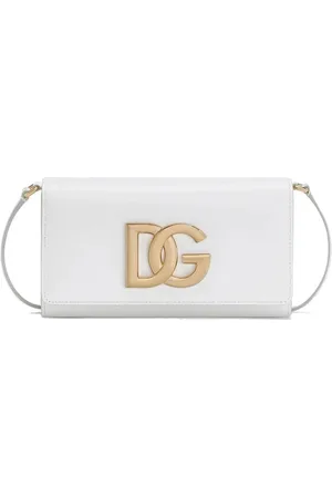 Dolce & Gabbana Torebki, Kobieta, Biały, ONE SIZE, Skórzana kopertówka dla kobiet