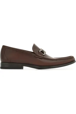 Salvatore Ferragamo Buty, Mężczyzna, brązowy, 43 EU, Elegancki Brązowy Mokasyn z Srebrnym Logo