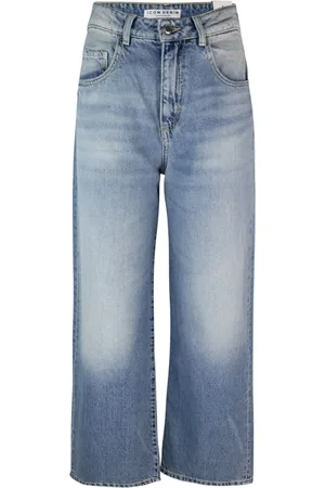 Icon Denim Jeansy, Kobieta, Niebieski, W24, Denim, Niebieskie Jeansyy z Szeroką Nogawką i Wysokim Stanem