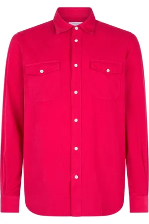Boglioli Koszule, Mężczyzna, Różowy, L, Baby Corduroy Western Shirt