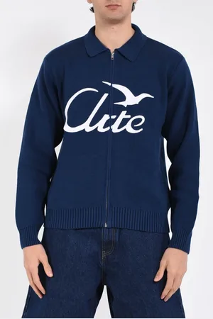 Arte Antwerp Swetry, Mężczyzna, Niebieski, 2XL, Sweter z Ptasią Aplikacją