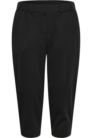 Kaffe Spodnie, Kobieta, Czarny, 2XL, Stylowe Cropped Czarne Szorty i Figi