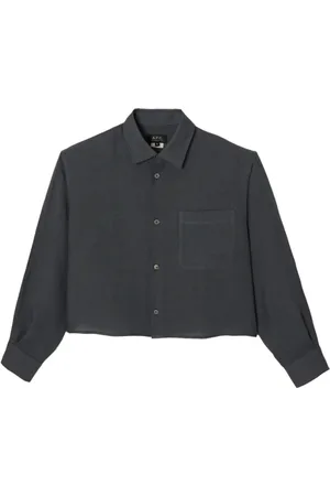 A.P.C. Bluzki, Kobieta, Szary, XS, Oversize Koszula z Lnu Wintage