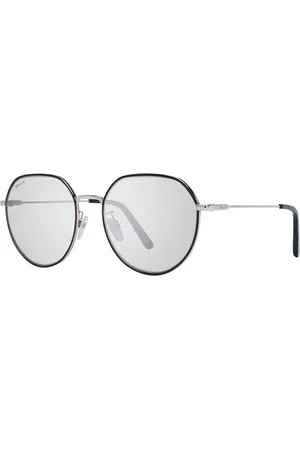 Bally Akcesoria, Kobieta, Czarny, ONE SIZE, Czarne okrągłe okulary przeciwsłoneczne z szarymi soczewkami