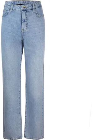 Patrizia Pepe Jeansy, Kobieta, Niebieski, W29, Denim, Niebieskie dżinsy Slim Fit Straight Leg