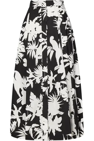 Max Mara Spódnice, Kobieta, Czarny, M, Spódnica w Kwiaty Czarna