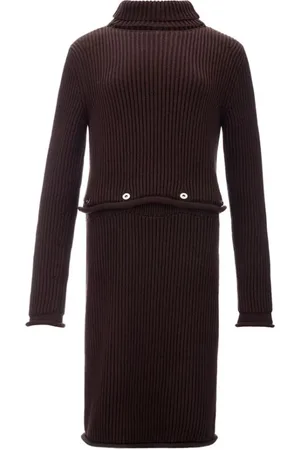 Bottega Veneta Sukienki, Kobieta, brązowy, S, Elegancka Brązowa Sukienka z Wiskozy