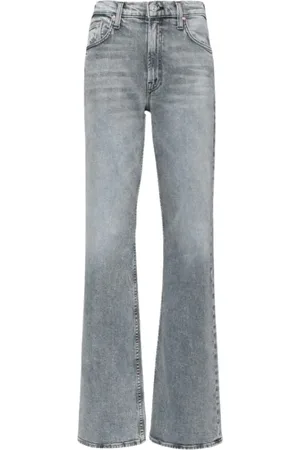 Mother Jeansy, Kobieta, Szary, W31, Denim, Czarna Jean Pięta Rysująca Puste Jeansyy