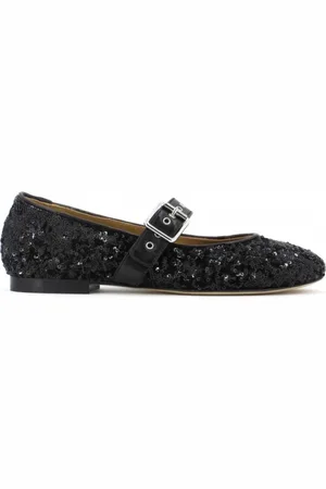 ANNA F. Buty, Kobieta, Czarny, 37 EU, Poliester, Baleriny Mary Jane z cekinami