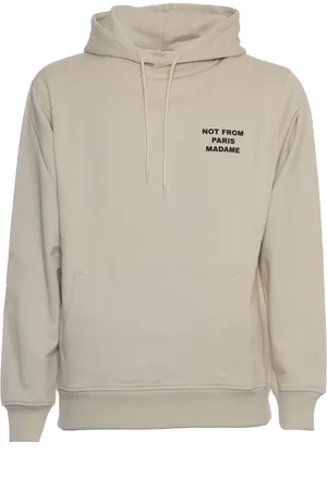 Drôle de Monsieur Bluzy, Mężczyzna, Beżowy, S, Wygodny hoodie z hasłem