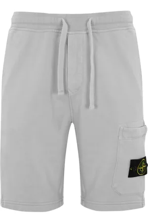Stone Island Szorty, Mężczyzna, Szary, S, Bawełna, Szorty ze sznurkiem i naszywką Compass