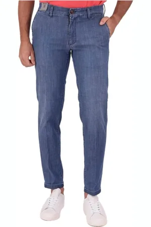 RE-HASH Jeansy, Mężczyzna, Niebieski, W35, Denim, Eleganckie Dżinsy dla Mężczyzn