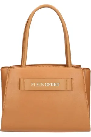 Philipp Plein Torebki, Kobieta, brązowy, ONE SIZE, Torba na zakupy z srebrnym logo z gumy