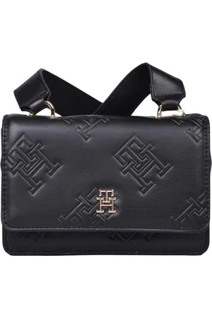 Tommy Hilfiger Torebki, Kobieta, Czarny, ONE SIZE, Elegancka torba na ramię z zapięciem na zatrzask