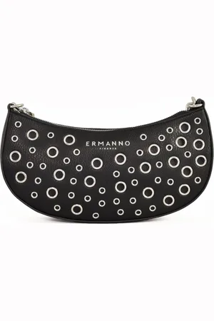 ERMANNO SCERVINO Torebki, Kobieta, Czarny, ONE SIZE, Okrągła torba crossbody z zamknięciem na zamek błyskawiczny