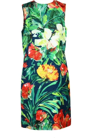 Dolce & Gabbana Sukienki, Kobieta, Wielobarwność, M, Sukienka Damska - Zamek Błyskawiczny - Bez Rękawów