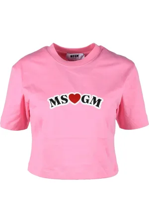 Msgm Koszulki, Kobieta, Różowy, XS, Tshirt