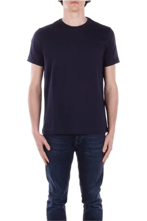 FAY Koszulki, Mężczyzna, Niebieski, M, Bawełna, T-shirt z Logo Regular Fit Bawełna