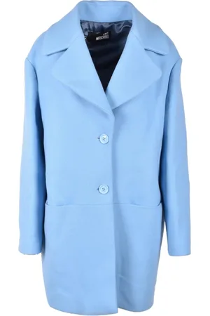 Moschino Płaszcze, Kobieta, Niebieski, XS, Nylon, Płaszcz