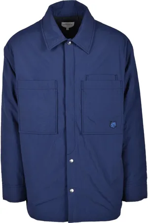 Maison Kitsuné Kurtki, Mężczyzna, Niebieski, L, Nylon, Kurtka
