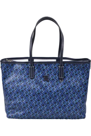 Tommy Hilfiger Torebki, Kobieta, Niebieski, ONE SIZE, Torba Torebka z Bawełny z Zamknięciem na Zamek