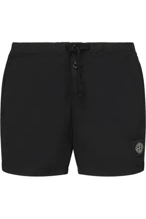 Stone Island Szorty, Mężczyzna, Czarny, M, Nylon, Czarne Szorty z Logo Kompass