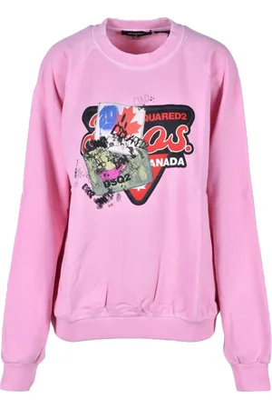Dsquared2 Bluzy, Kobieta, Różowy, L, Bawełniana Bluza - Model Felpa
