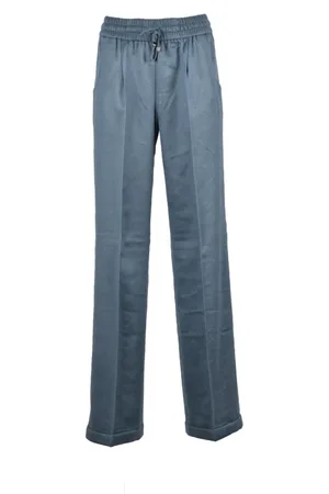 Kiton Spodnie, Kobieta, Niebieski, XS, Kaszmir, Spodnie