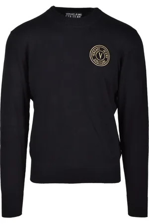 VERSACE Swetry, Mężczyzna, Czarny, L, Kaszmir, Maglia