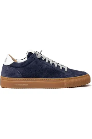 P448 Buty, Kobieta, Niebieski, 39 EU, Niebieskie Skórzane Sneakers