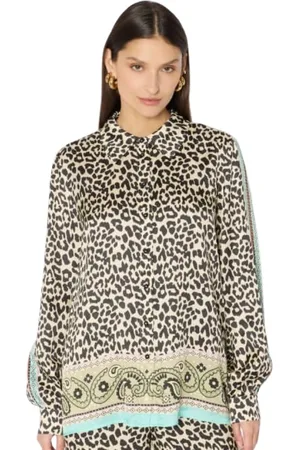 Berenice Bluzki, Kobieta, brązowy, M, Koszula w stylu Leopard Print