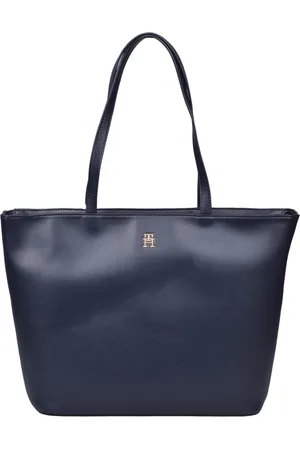 Tommy Hilfiger Torebki, Kobieta, Niebieski, ONE SIZE, Torba Tote z Recyklingowego Poliestru i Zamkiem