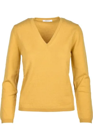 KANGRA CASHMERE Swetry, Kobieta, Żółty, S, Kaszmir, Maglia