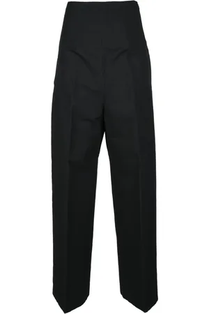 Sportmax Spodnie, Kobieta, Czarny, XS, Bawełniane lniane spodnie