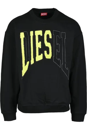 Diesel Bluzy, Mężczyzna, Czarny, XL, Len, Bawełniany Sweter