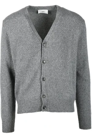 Ami Swetry, Mężczyzna, Szary, L, Kaszmir, Kardigan z kaszmiru - Model: Cardigan