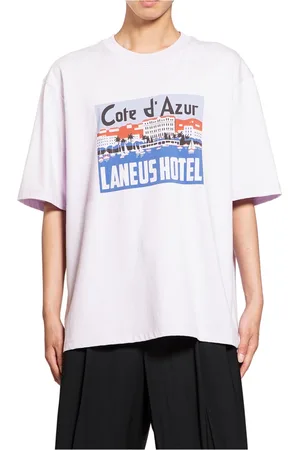 LANEUS Koszulki, Mężczyzna, Różowy, M, Różowa Koszulka z Logo Jersey