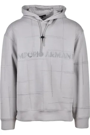 Emporio Armani Bluzy, Mężczyzna, Szary, L, Bawełna, Stylowy Bluza Bawełna Elastan
